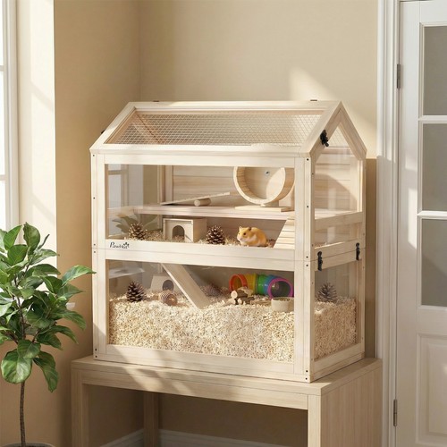 Pawhut hamsterkäfig aus holz - pawhut,