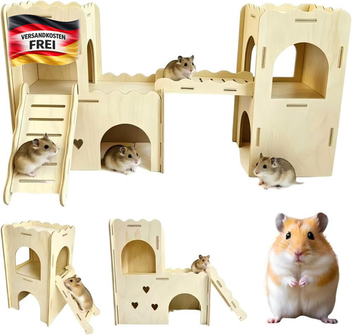 Holz hamsterhaus mit rampe - holz,