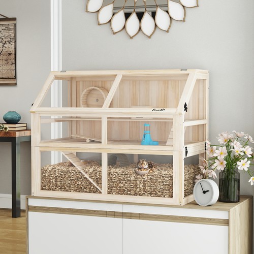 Pawhut hamsterkäfig aus holz - hamsterkäfig,